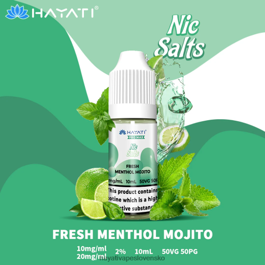 Hayati Pro Max ničivé soli - 042ZXR239 Hayati Flavour List čerstvé mentolové mojito