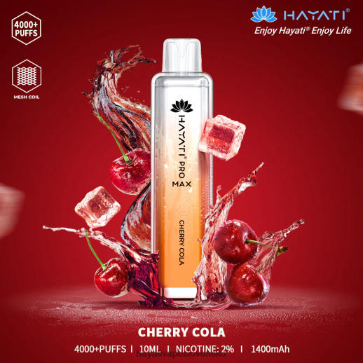 Hayati Pro Max jednorazové - 042ZXR100 Hayati Flavour Vapes čerešňová cola