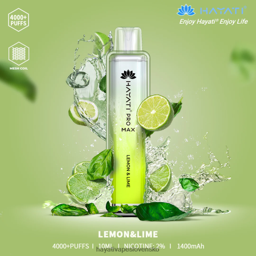 Hayati Pro Max jednorazové - 042ZXR109 Hayati Flavour List citrón limetka