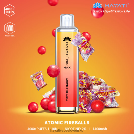 Hayati Pro Max jednorazové - 042ZXR89 Hayati Flavour List atómová ohnivá guľa