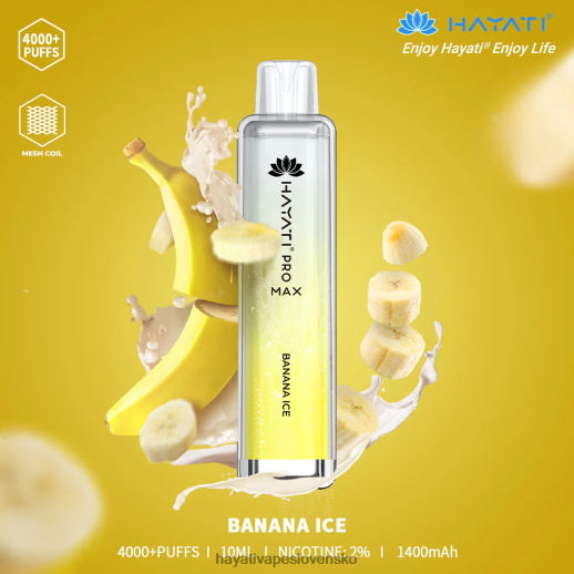 Hayati Pro Max jednorazové - 042ZXR90 Hayati Flavour Vapes banánový ľad