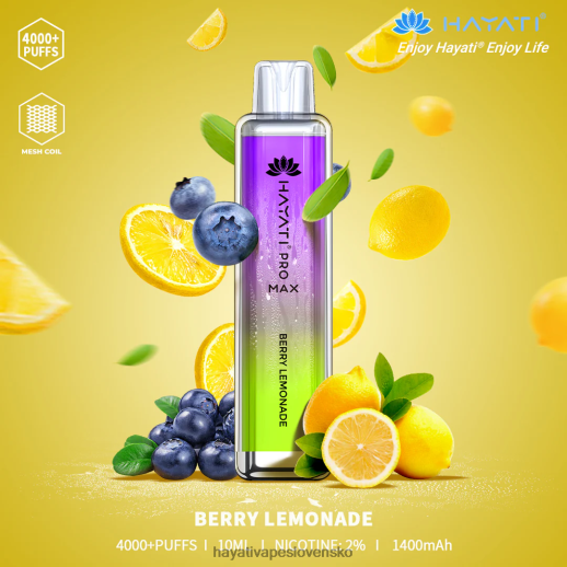 Hayati Pro Max jednorazové - 042ZXR91 Hayati Slovensko bobuľová limonáda