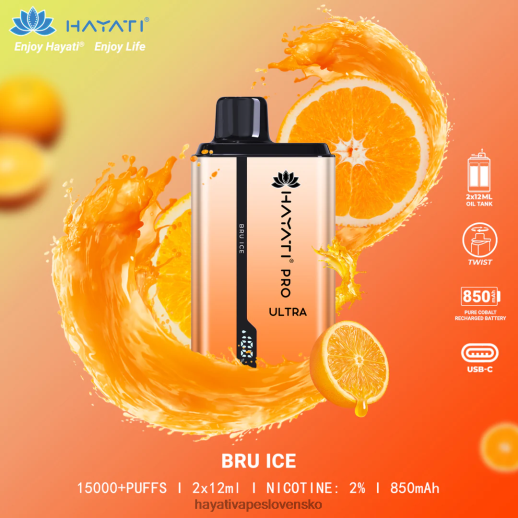 Hayati Pro Ultra jednorazové 15 000 vstrekov - 042ZXR198 Hayati Vape Shop bru ľad