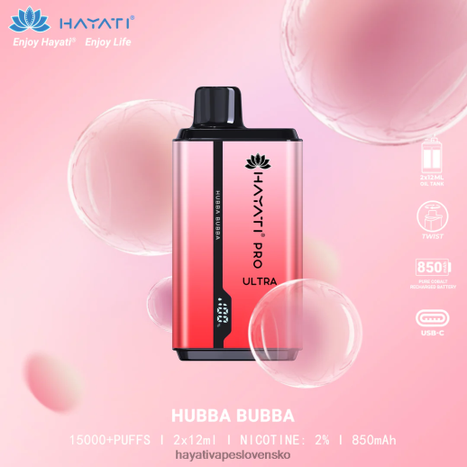 Hayati Pro Ultra jednorazové 15 000 vstrekov - 042ZXR201 Hayati Slovensko hubba bubba