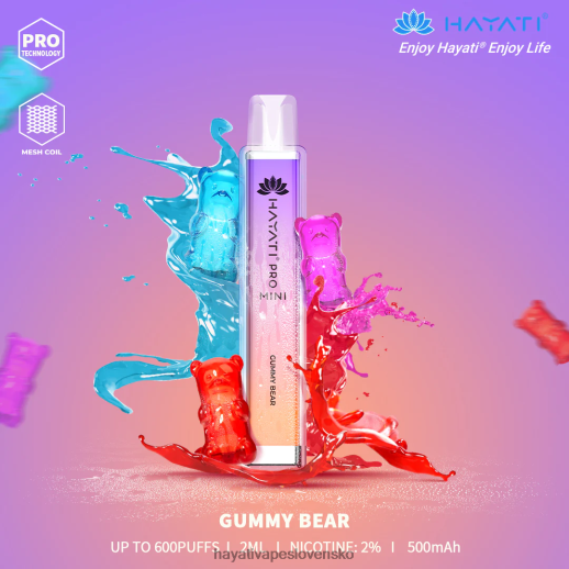 Hayati Pro Mini jednorazové - 042ZXR10 Hayati Flavour Vapes Gumový medvedík