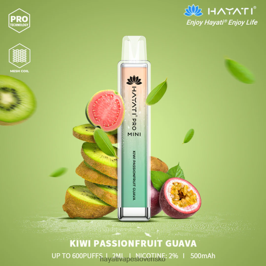 Hayati Pro Mini jednorazové - 042ZXR13 Hayati Vape Slovensko kiwi marakujová cuava