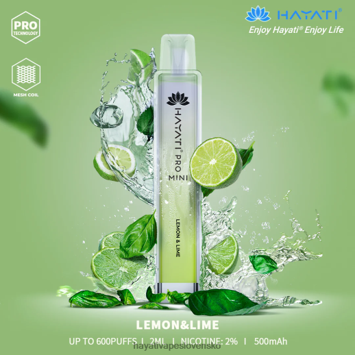 Hayati Pro Mini jednorazové - 042ZXR14 Hayati Vape Price citrón limetka