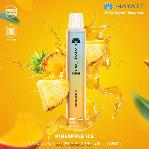 Hayati Pro Mini jednorazové - 042ZXR17 Hayati Vapes Wholesale ananásový ľad