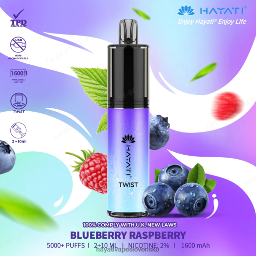 Hayati Twist jednorazové - 042ZXR66 Hayati Vape Near Me čučoriedka malina