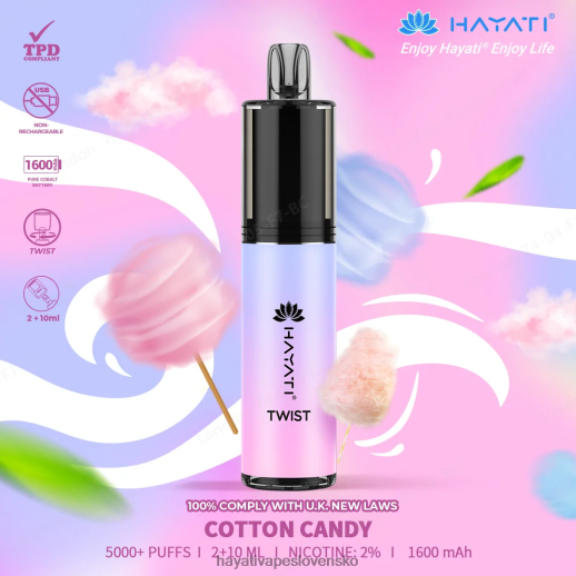 Hayati Twist jednorazové - 042ZXR67 Hayati Vapes Wholesale cukrová vata