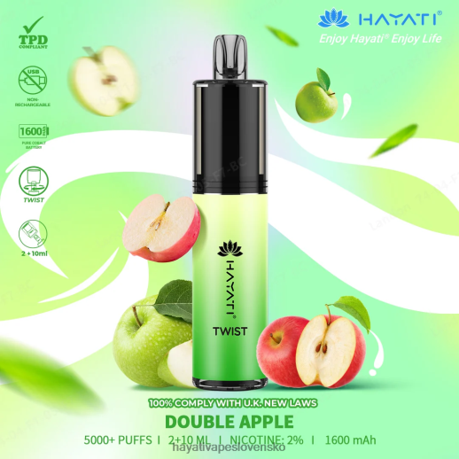 Hayati Twist jednorazové - 042ZXR68 Hayati Vape Shop dvojité jablko