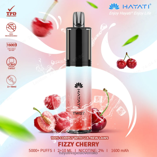 Hayati Twist jednorazové - 042ZXR69 Hayati Flavour List šumivá čerešňa