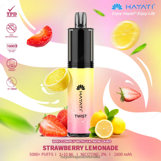 Hayati Twist jednorazové - 042ZXR84 Hayati Vape Price jahodová limonáda