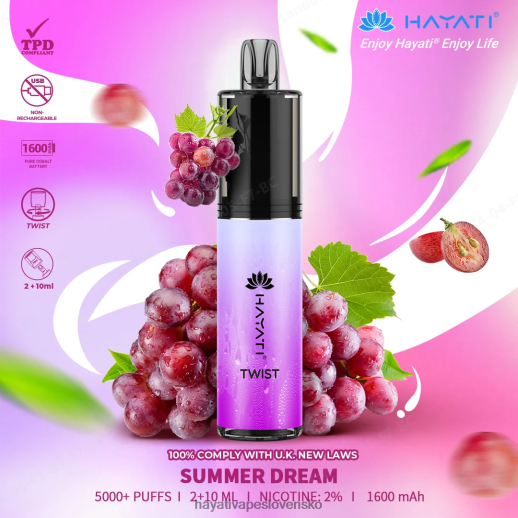 Hayati Twist jednorazové - 042ZXR87 Hayati Vapes Wholesale letný sen