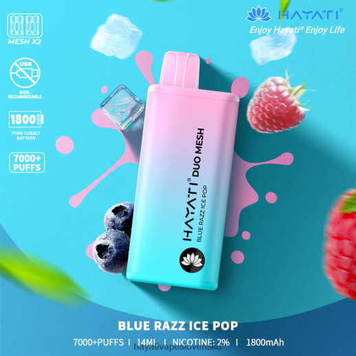 Hayati Duo Mesh jednorazové - 042ZXR166 Hayati Vape Near Me modrý razz ľadový pop