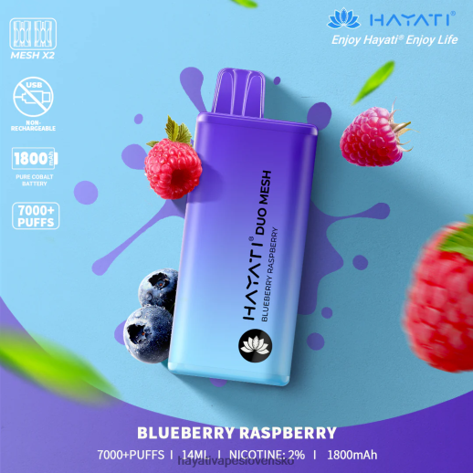 Hayati Duo Mesh jednorazové - 042ZXR167 Hayati Vapes Wholesale čučoriedka malina