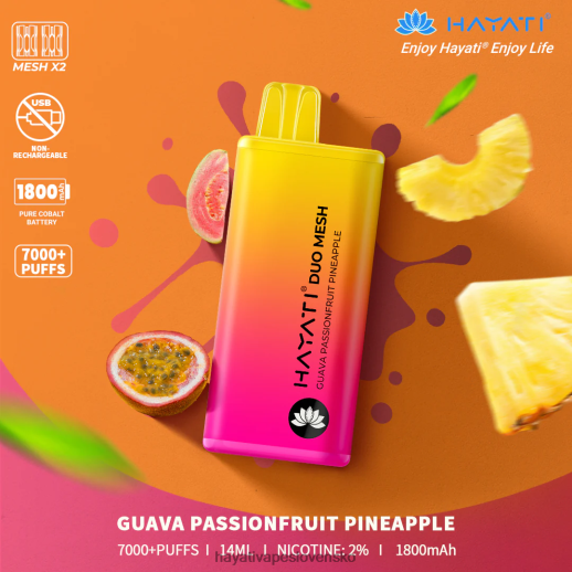 Hayati Duo Mesh jednorazové - 042ZXR170 Hayati Flavour Vapes guava passionfruit ananás