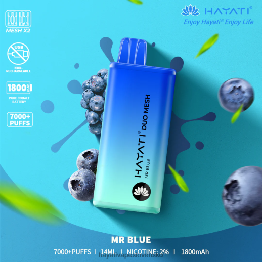 Hayati Duo Mesh jednorazové - 042ZXR174 Hayati Vape Price pán modrý