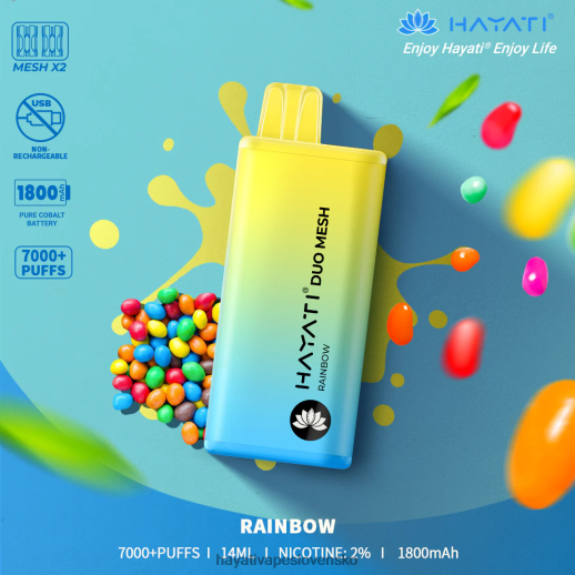 Hayati Duo Mesh jednorazové - 042ZXR176 Hayati Vape Near Me dúha