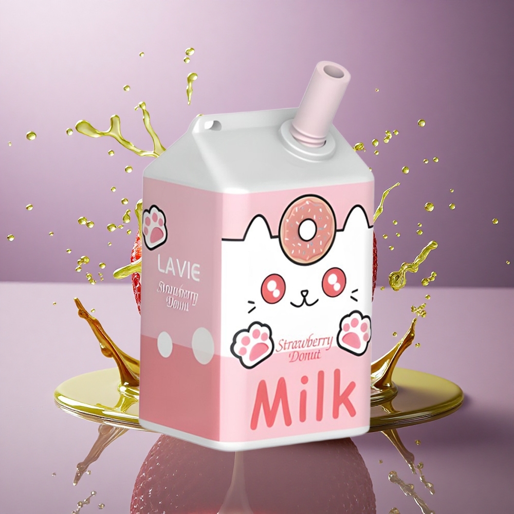 Lavie Milk 7000 Puffs Jahodový Donut 16ML 600mAh