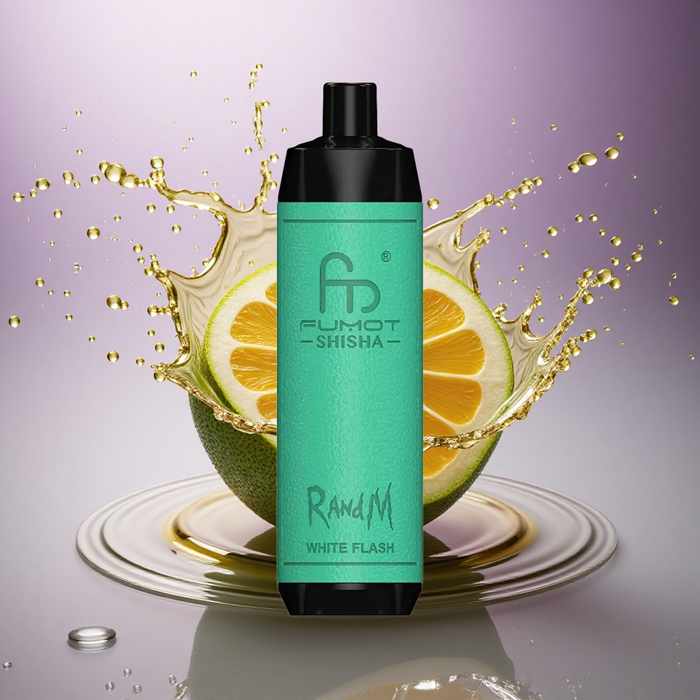 RandM Fumot Shisha 10000 Puffs Biela Blesková 18ml 850mAh 0.5% nikotín