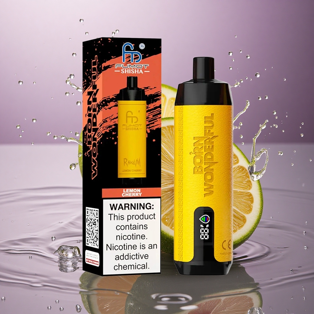 RandM Fumot Shisha 10000 Puffs Citrón Čerešna 18ml 850mAh 0.5% nikotín