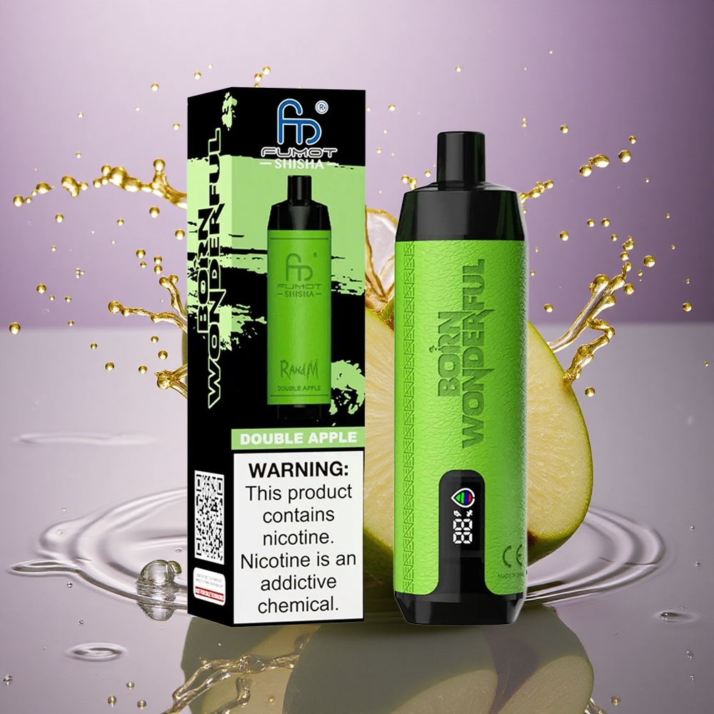 RandM Fumot Shisha 10000 Puffs Dvojité Jablko s 0,5% nikotínu a 850 mAh batériou