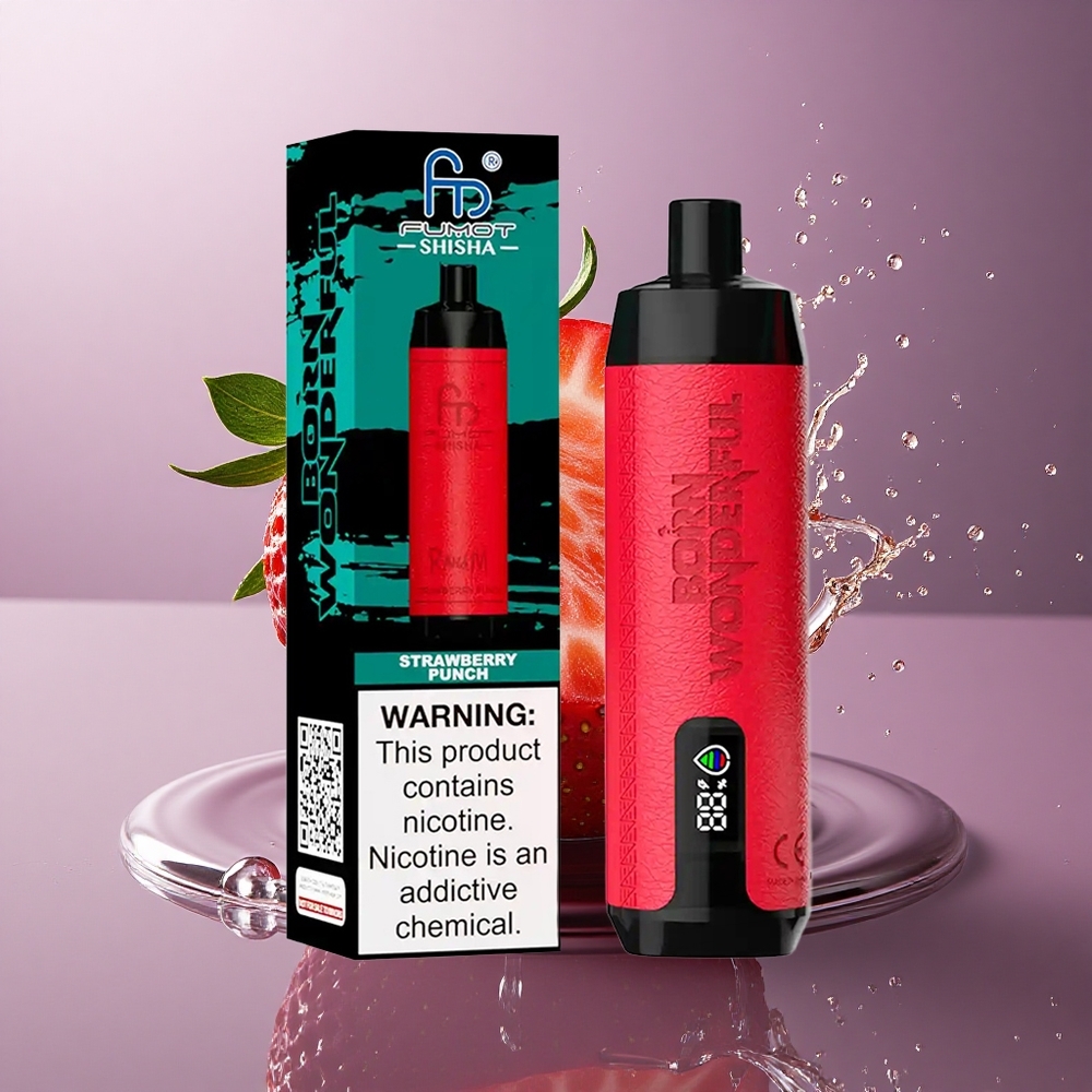 RandM Fumot Shisha 10000 Puffs Jahodový Punč s 18ml náplňou a 0,5% nikotínu