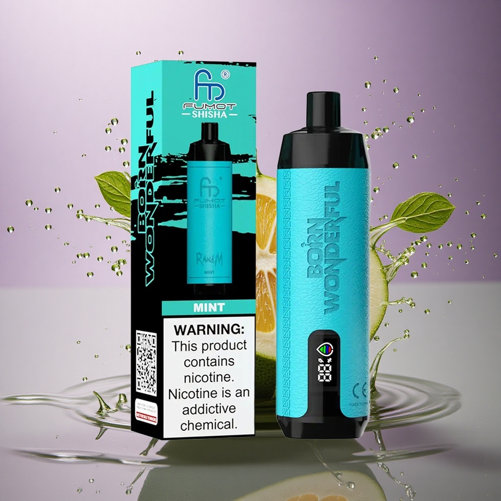 RandM Fumot Shisha 10000 Puffs Mäta Elektronická Fajka s LED Indikátorom a Batériou 850 mAh