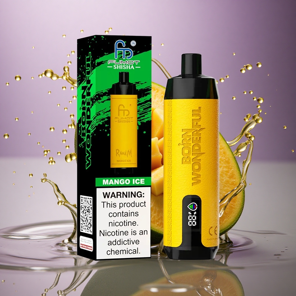 RandM Fumot Shisha 10000 Puffs Mango Ľadová s 18ml a 0,5% nikotínu