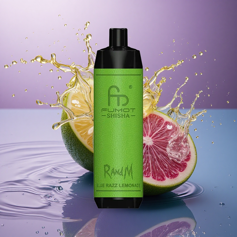 RandM Fumot Shisha 10000 Puffs Modrá Malina Limonáda s 0,5% nikotínu a 850 mAh batériou