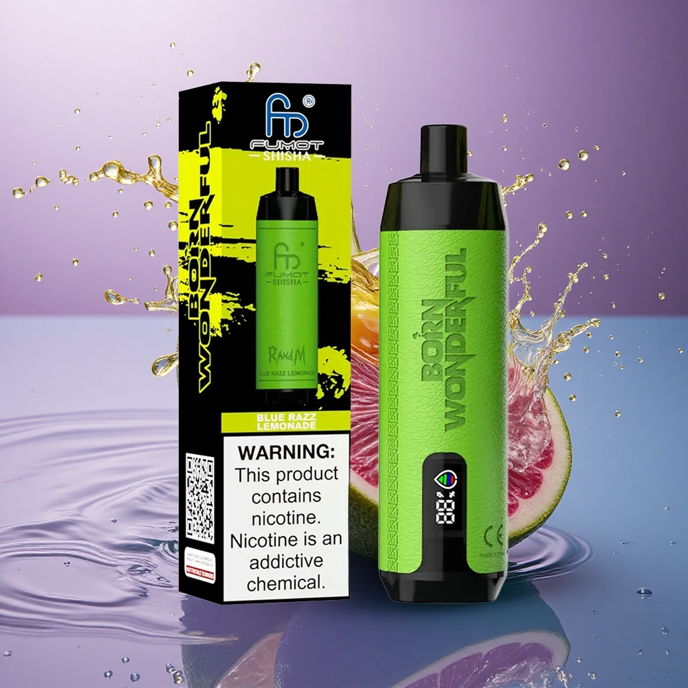 RandM Fumot Shisha 10000 Puffs Modrá Malina Limonáda s 0,5% nikotínu a 850 mAh batériou