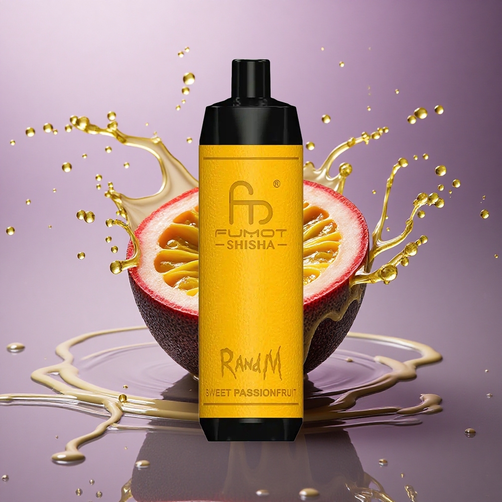 RandM Fumot Shisha 10000 Puffs Sladké Maracuja s 0,6ohm Mriežkou a 0,5% nikotínu
