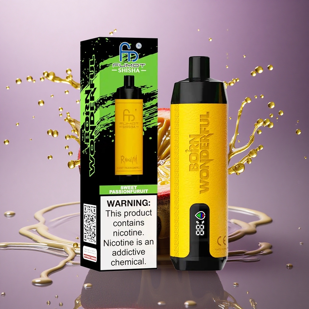 RandM Fumot Shisha 10000 Puffs Sladké Maracuja s 0,6ohm Mriežkou a 0,5% nikotínu