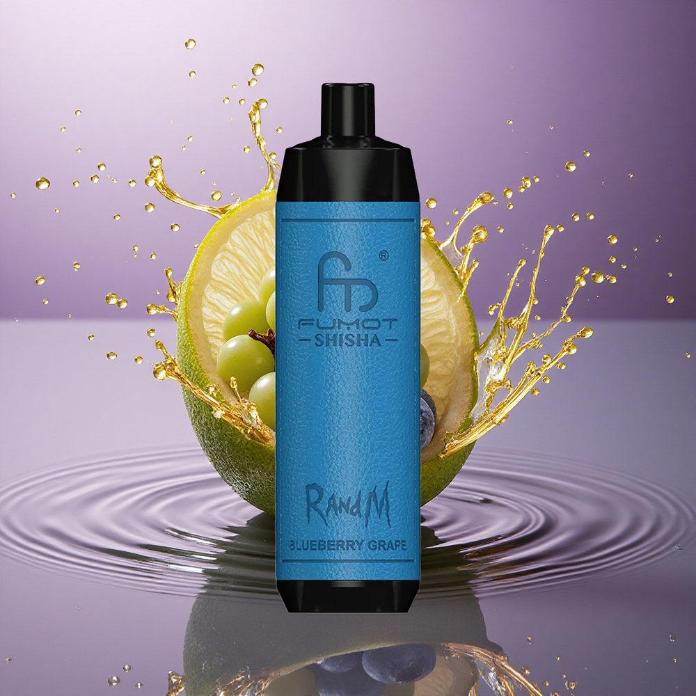 RandM Fumot Shisha 10000 Puffs Čučoriedka Hrozno s 0,5% nikotínu a 850 mAh batériou