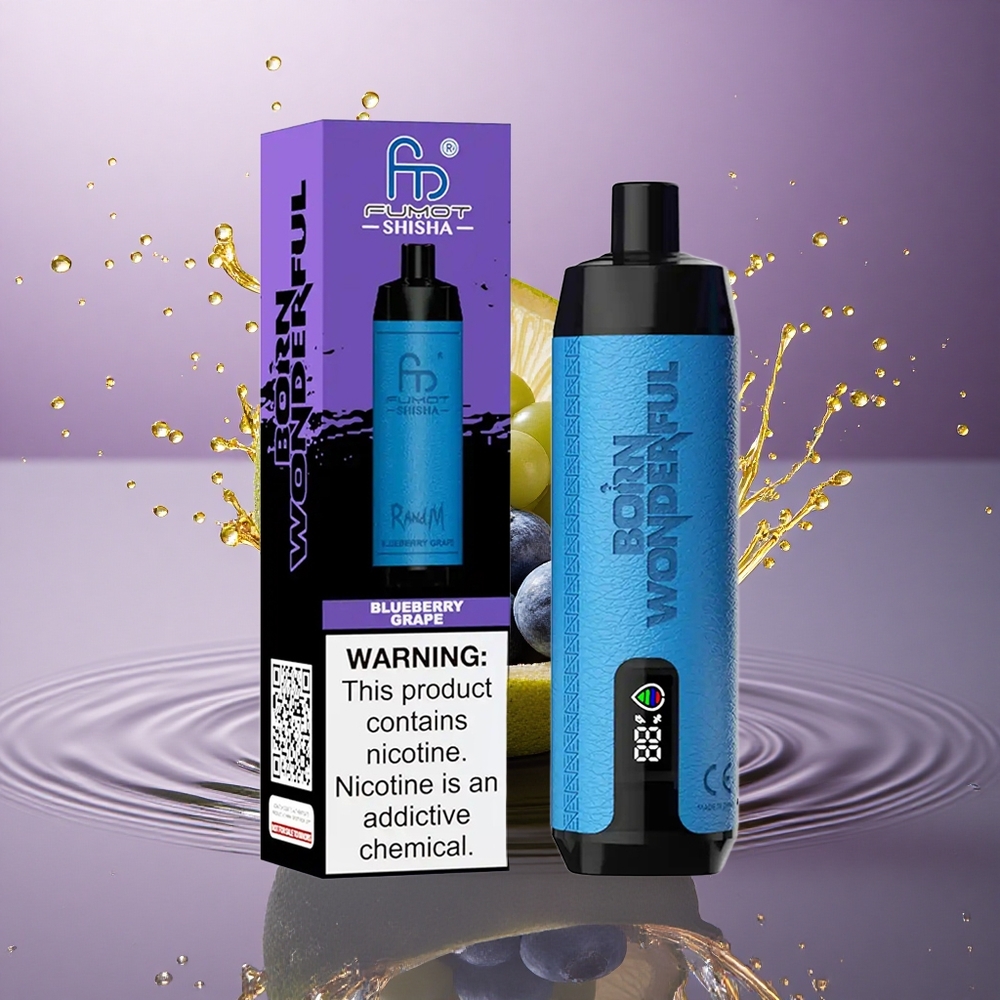 RandM Fumot Shisha 10000 Puffs Čučoriedka Hrozno s 0,5% nikotínu a 850 mAh batériou
