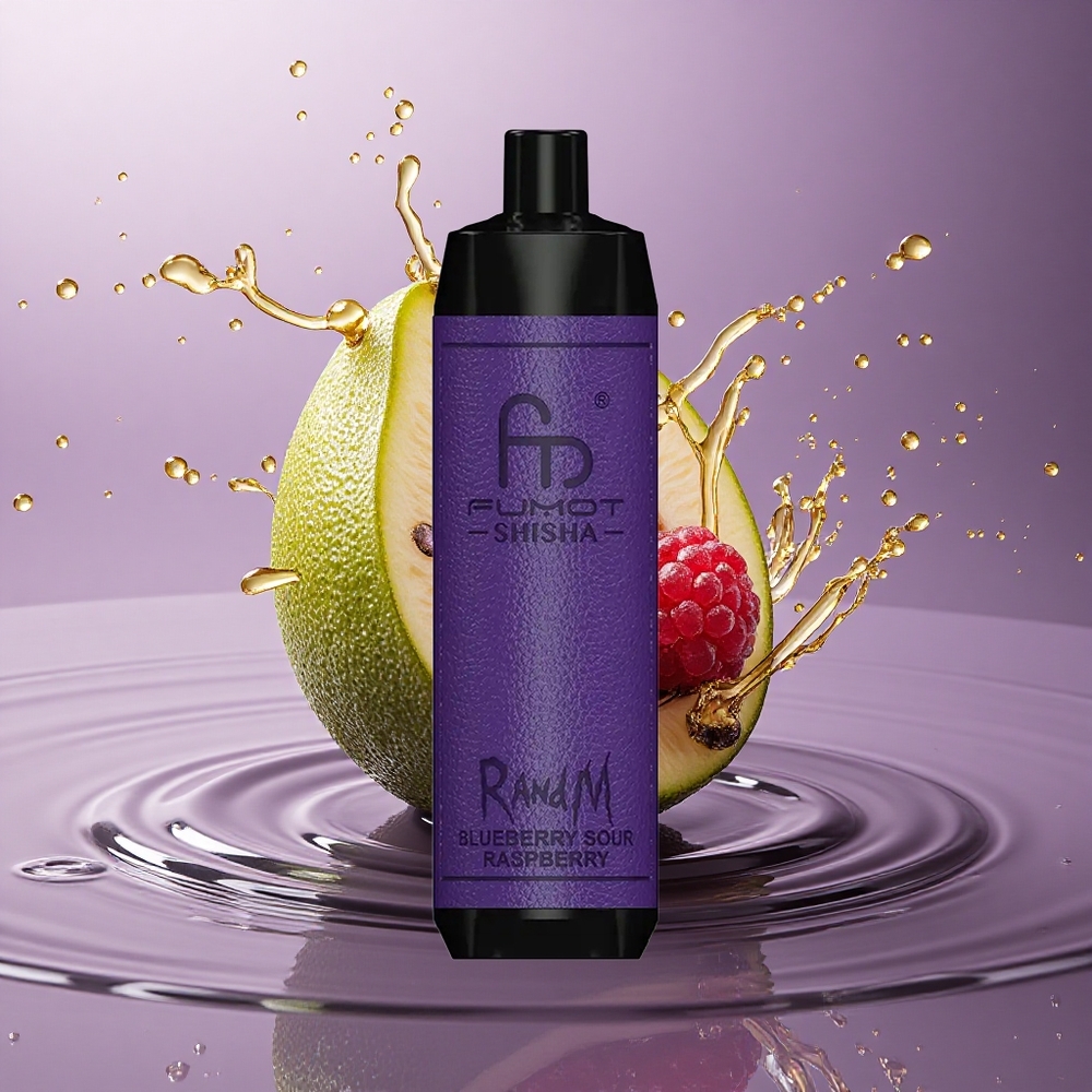 RandM Fumot Shisha 10000 Puffs Čučoriedka Kyslá Malina 850mAh 0,5% Nikotínu