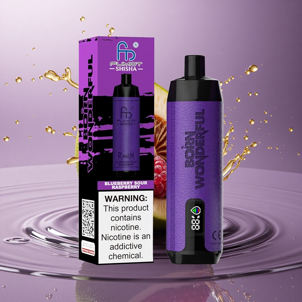 RandM Fumot Shisha 10000 Puffs Čučoriedka Kyslá Malina 850mAh 0,5% Nikotínu