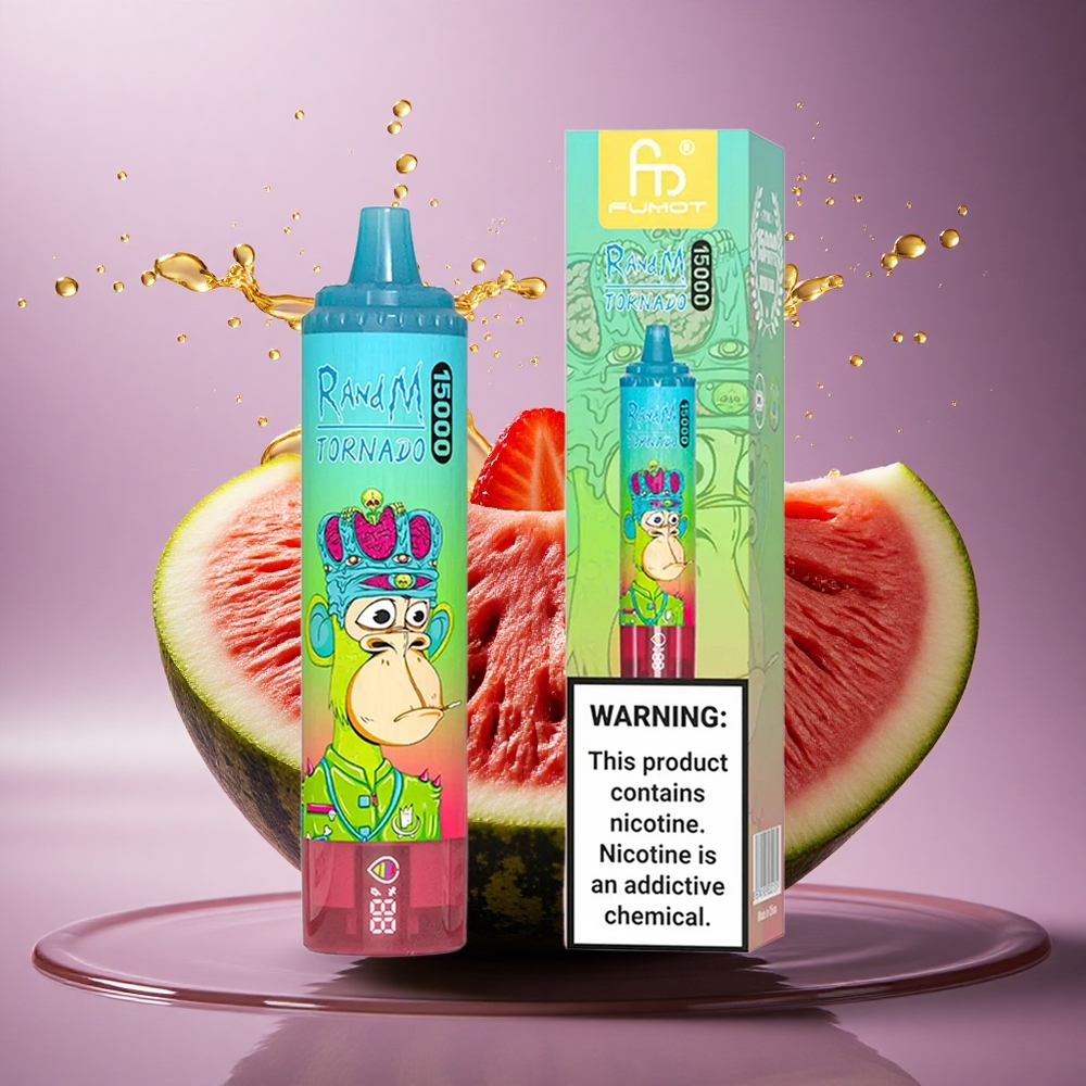 RandM Fumot Tornado 15000 Puffs Jahodový Melón 25ml 5% nikotínu