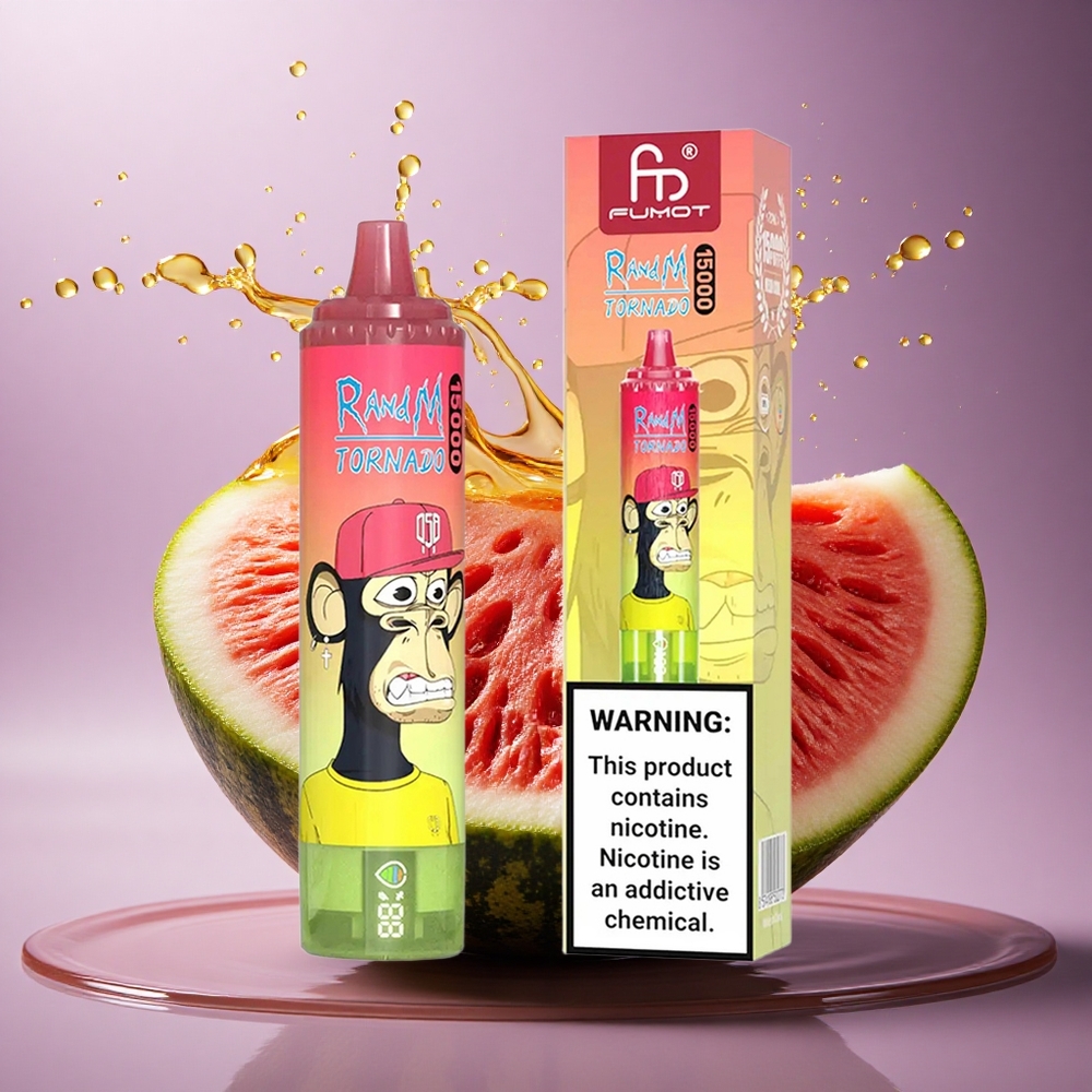 RandM Fumot Tornado 15000 Puffs Jahodový Melónový Limonádový 25ml 850mAh Mesh