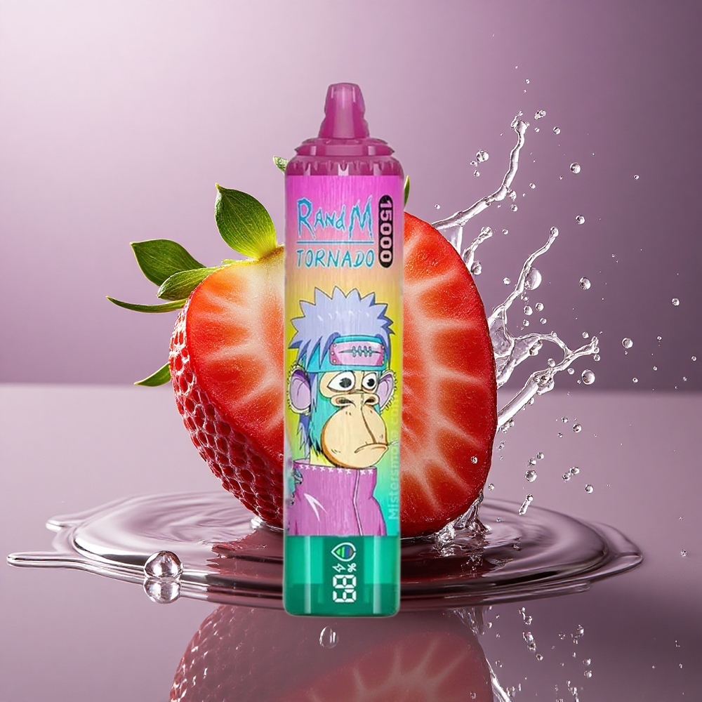 RandM Fumot Tornado 15000 Puffs Jahodový ľad s 25ml a 850mAh batériou