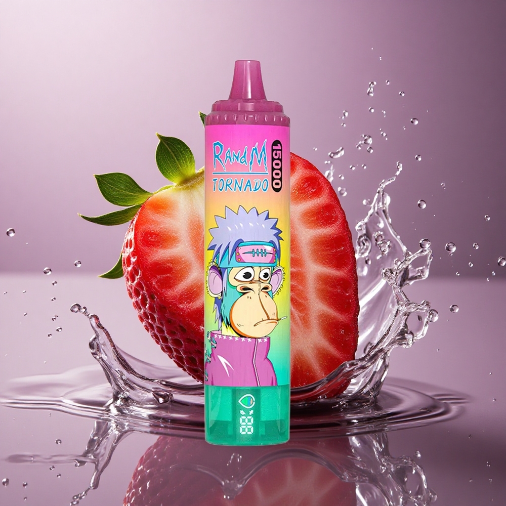 RandM Fumot Tornado 15000 Puffs Jahodový ľad s 25ml tekutiny a 850mAh batériou