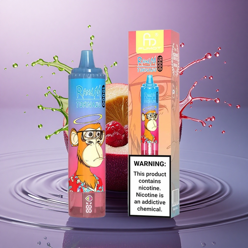 RandM Fumot Tornado 15000 Puffs Modrý Malinový Čerešňový 850mAh Mesh