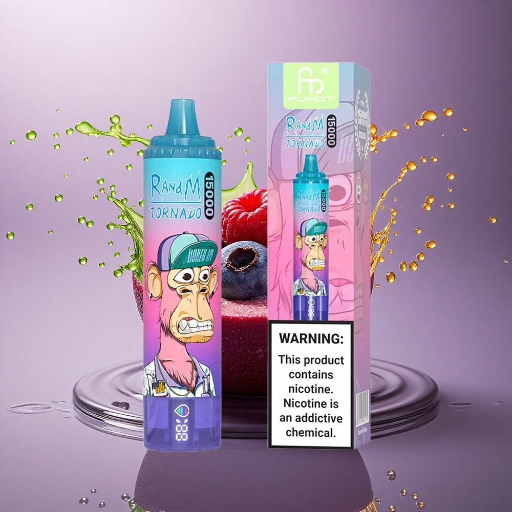 RandM Fumot Tornado 15000 Puffs Čučoriedka Malina 25ml 850mAh Mesh Coil