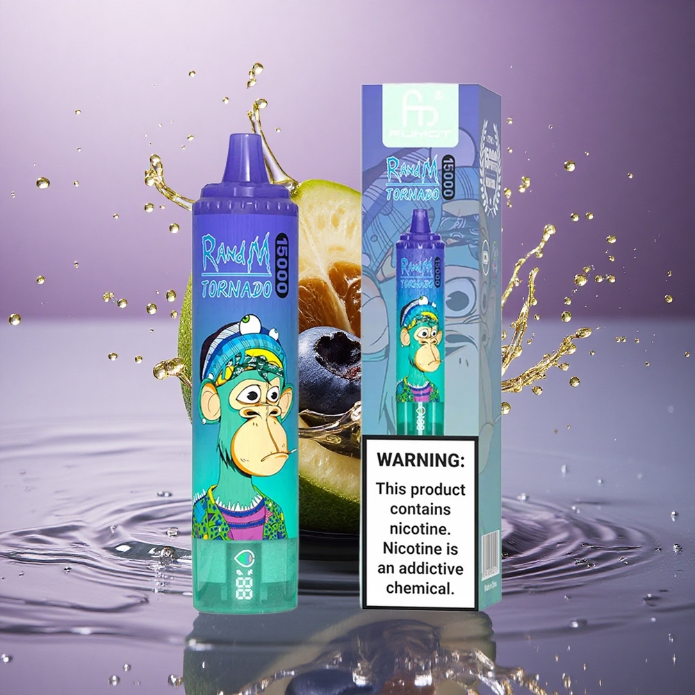 RandM Fumot Tornado 15000 Puffs Čučoriedka na ľade s 850mAh a 5% nikotínu