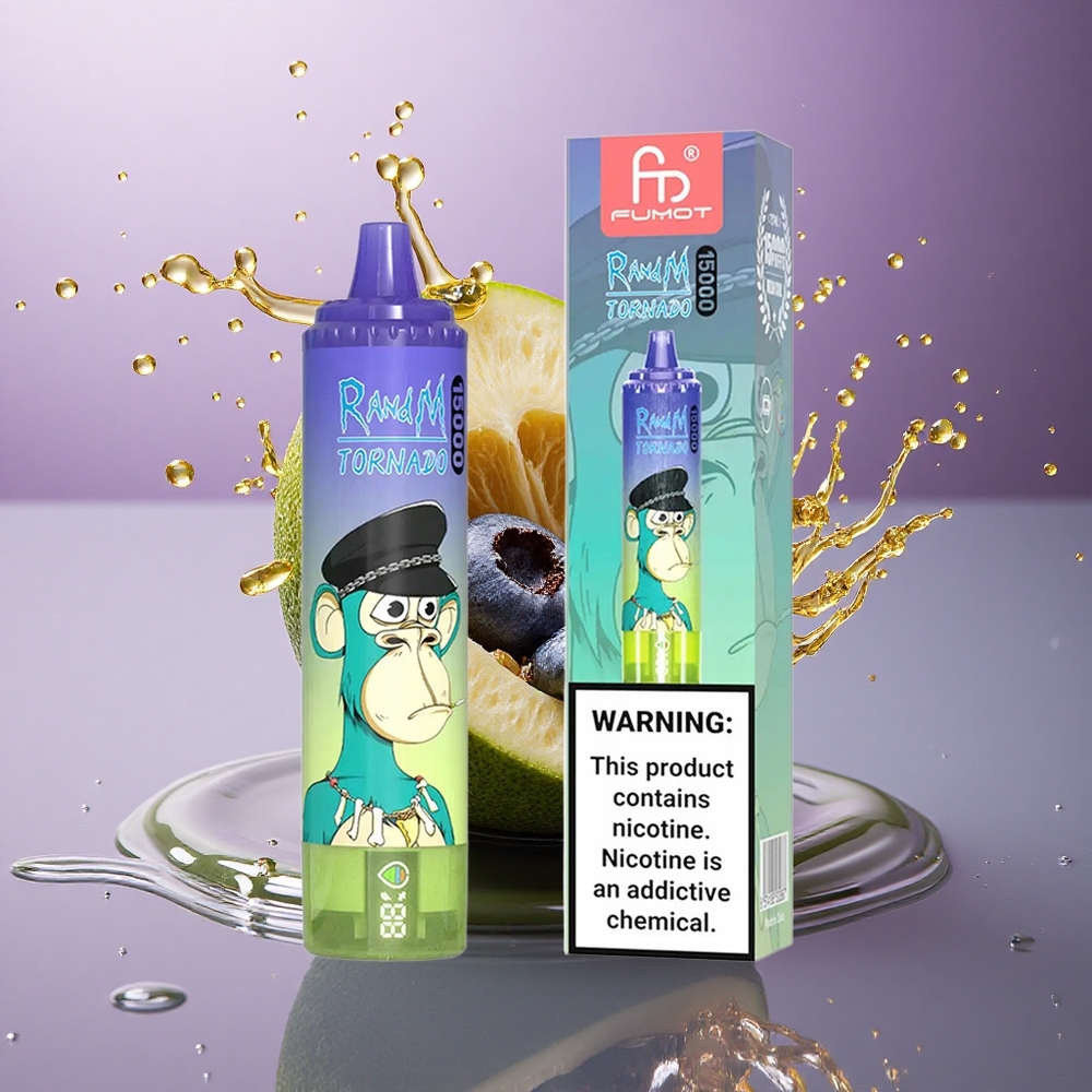 RandM Fumot Tornado 15000 Puffs Čučoriedková žuvačka s 25ml kvapaliny a 5% nikotínu
