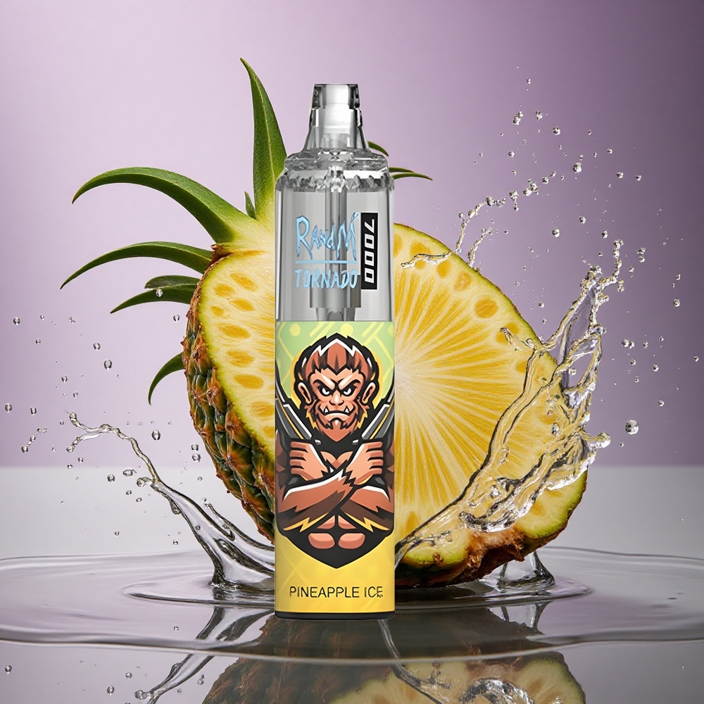 RandM Fumot Tornado 7000 Puffs Ananásový ľad s Typ-C a 5% nikotínu