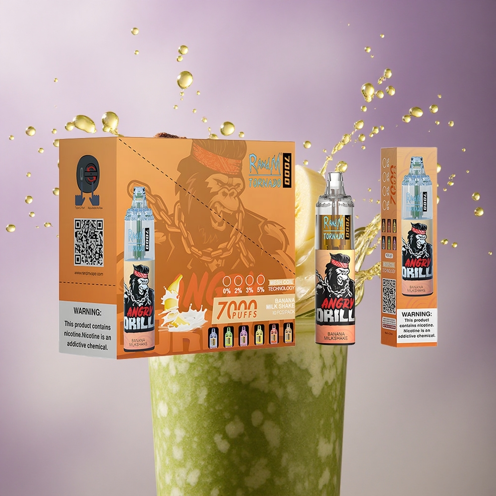 RandM Fumot Tornado 7000 Puffs Banánový Milkshake s 5% nikotínu a 850 mAh batériou