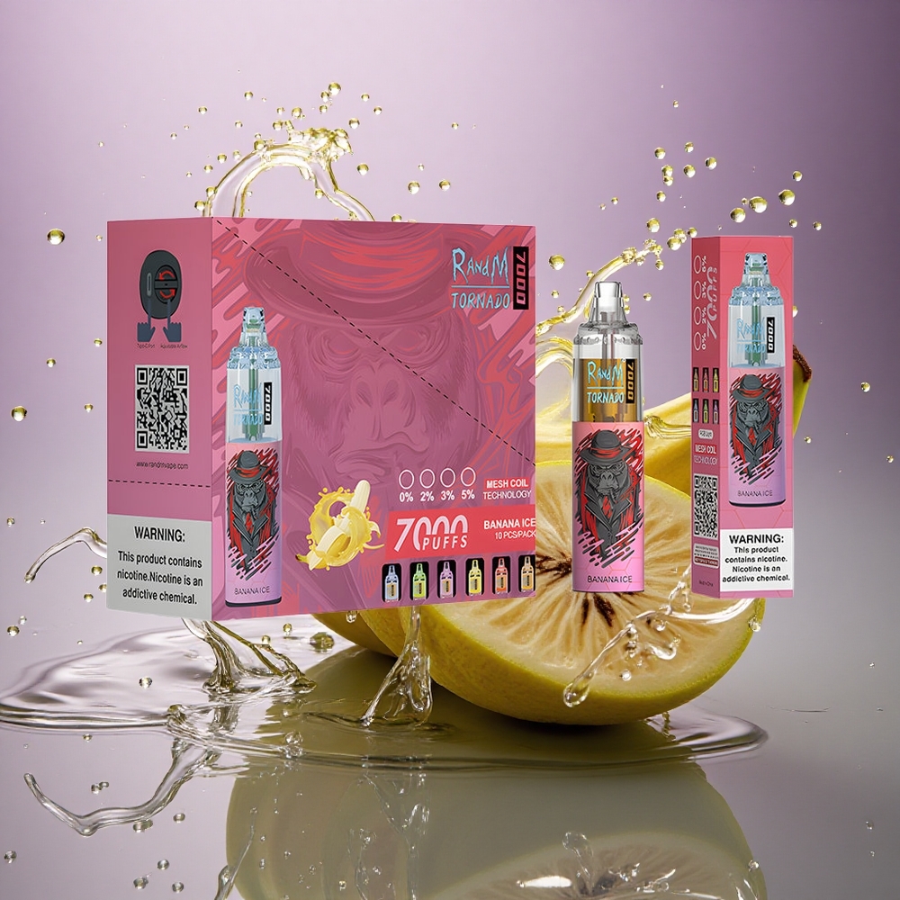 RandM Fumot Tornado 7000 Puffs Banánový ľad s 850 mAh batériou a 14 ml náplňou