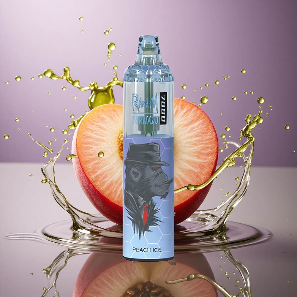 RandM Fumot Tornado 7000 Puffs Broskevový ľad s 14ML a 5% nikotínu